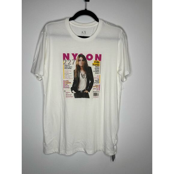 Armani exchange White magazine, cover, graphic T-shirt - Picture 1 of 3